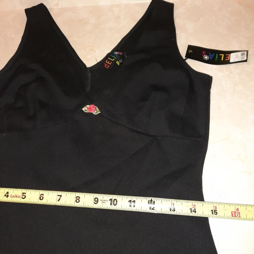 dELiA*s Black Mini Dress with Pink & Red Floral Accents - Picture 6 of 13